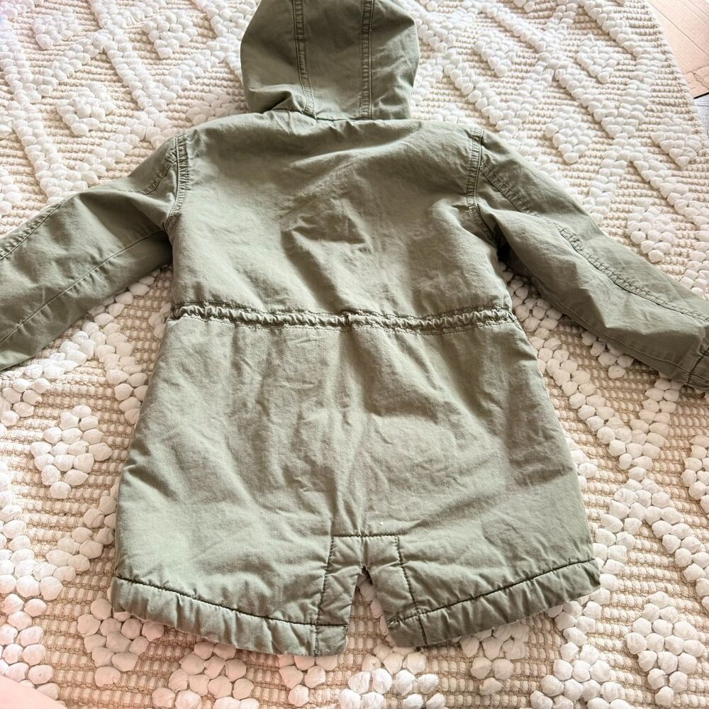 Oshkosh Toddler Sherpa Lined Army Green Winter Jacket 4T - Picture 4 of 6